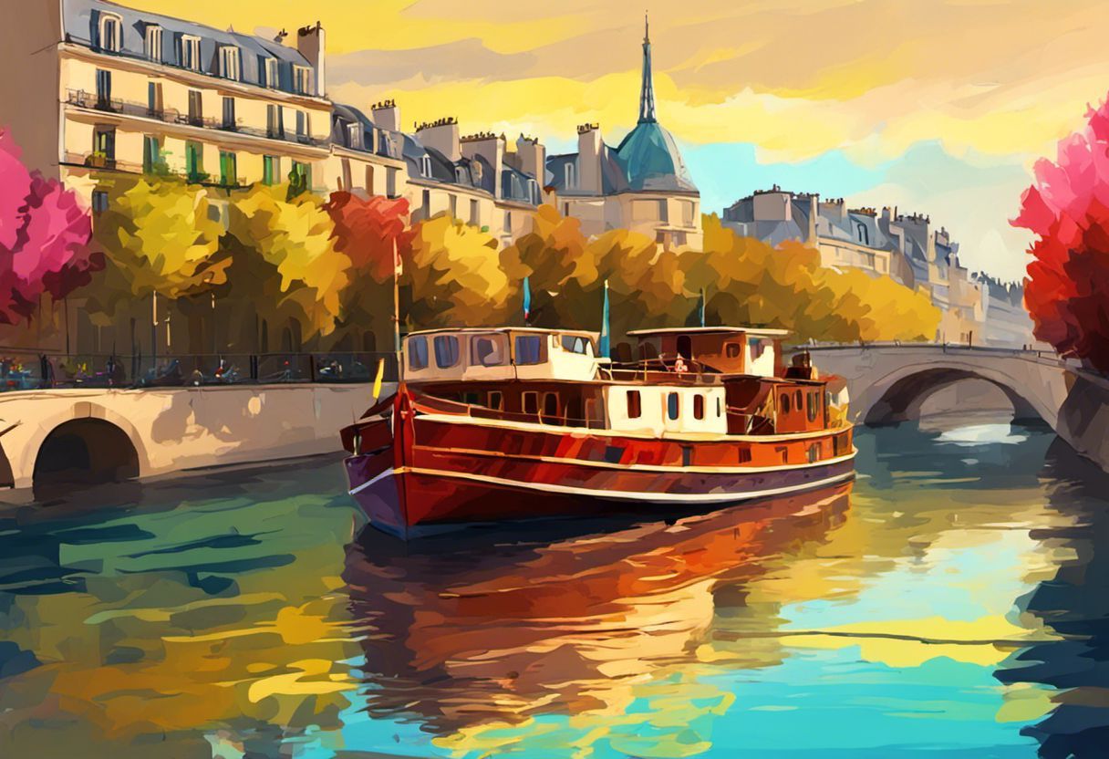 Paysage parisien coloré en peinture digitale