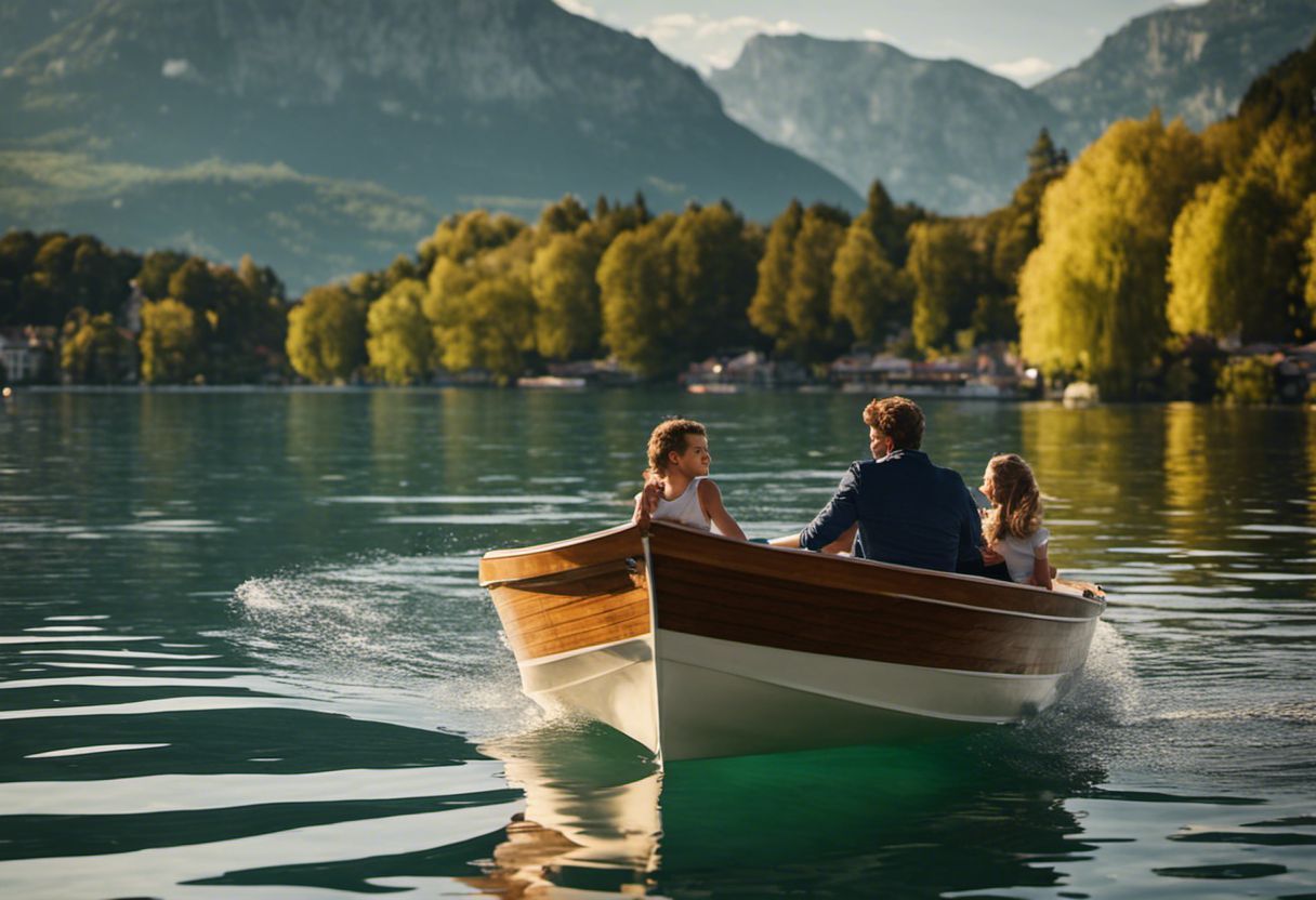 Bonheur en bateau sur le lac d'Annecy