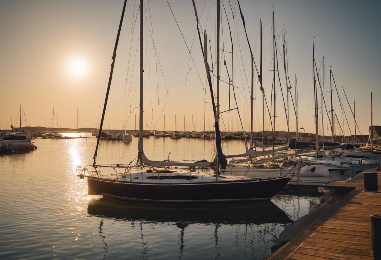 Belle photo d'un voilier dans une marina pittoresque en Normandie